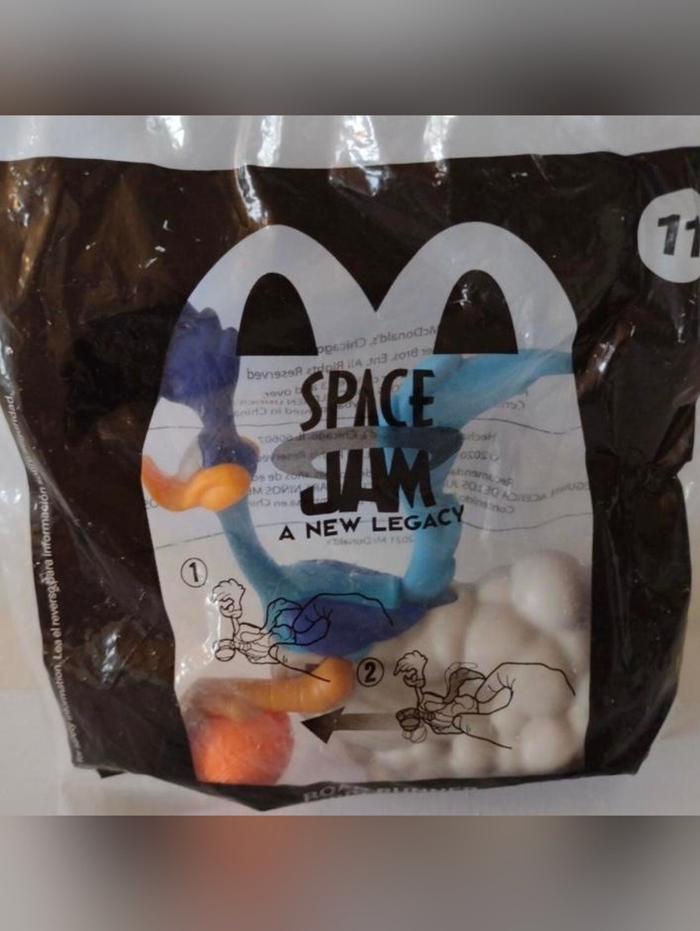 McDonald's Space Jam Blue and Orange Roadrunner  Figure. (Unopened)